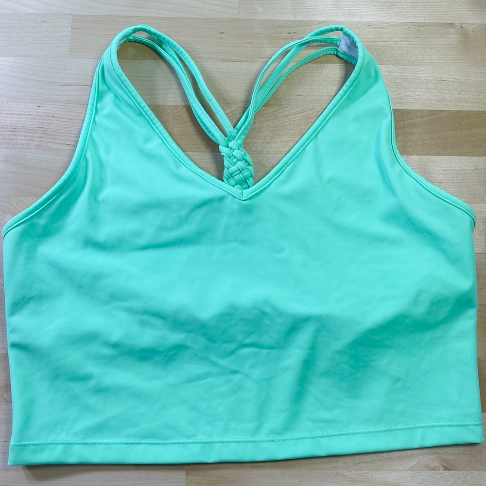 NWOT Kiava Braided Crop Swim Top Key Lime Midkini Bikini